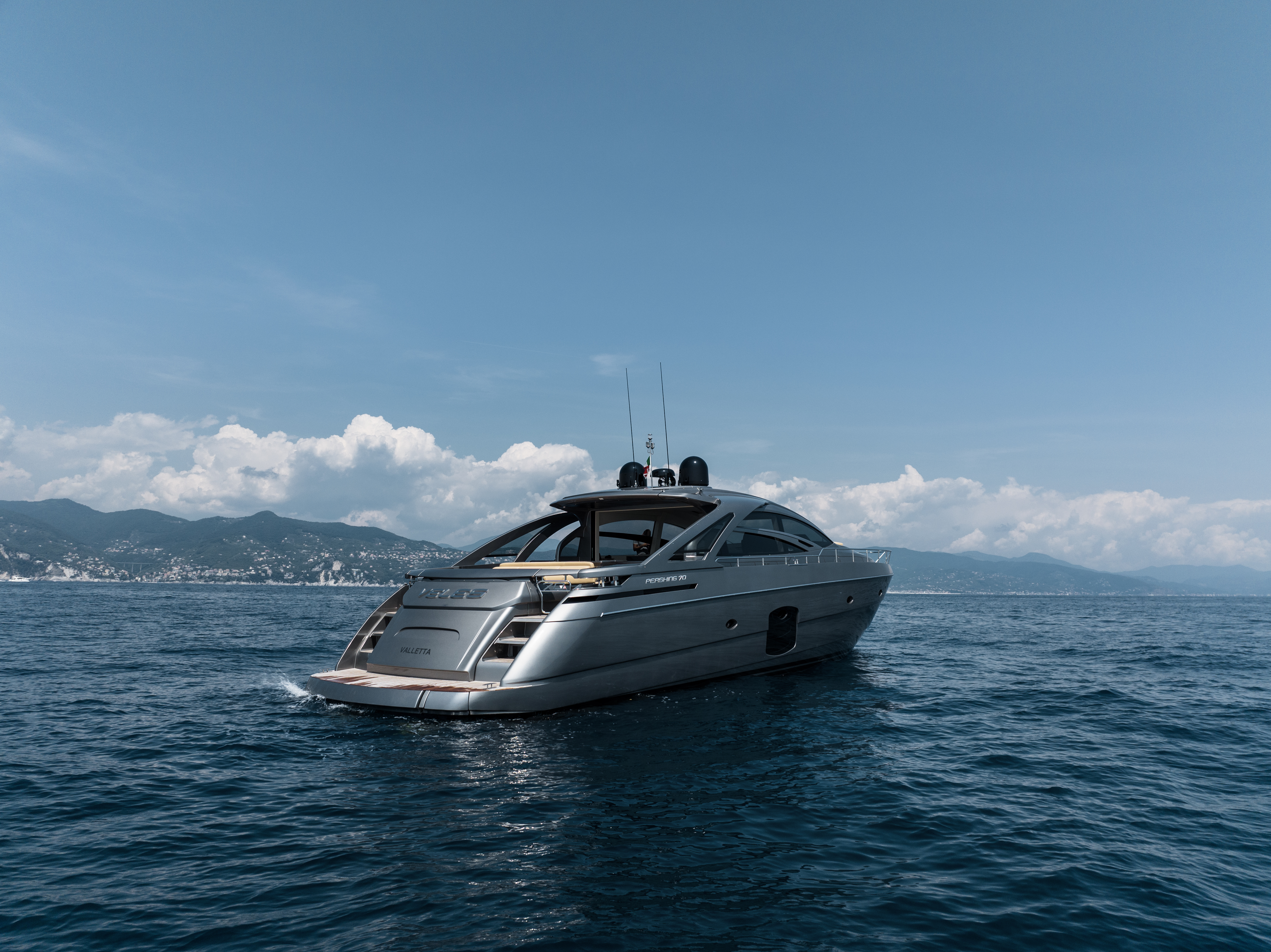 Pershing 70 fast yacht charter — 48 knots, Mediterranean